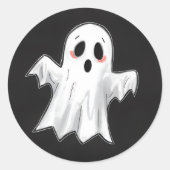 Spooky Ghost Ronde Sticker (Voorkant)