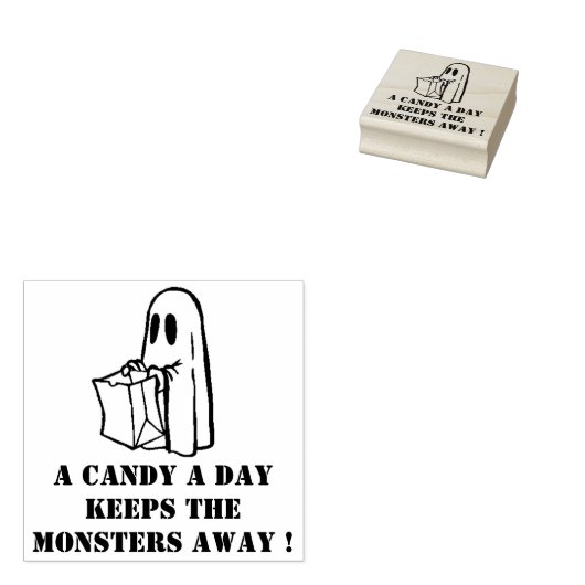 Spooky Ghost Rubberstempel (Gestempeld)