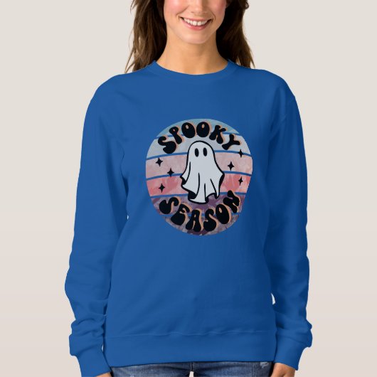Spooky Ghost Seizoen Halloween Vibes Vriendin Trui (Voorkant)