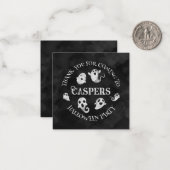 Spooky Ghost Thank You Card Notitiekaartje (Voorkant / Achterkant in situ)