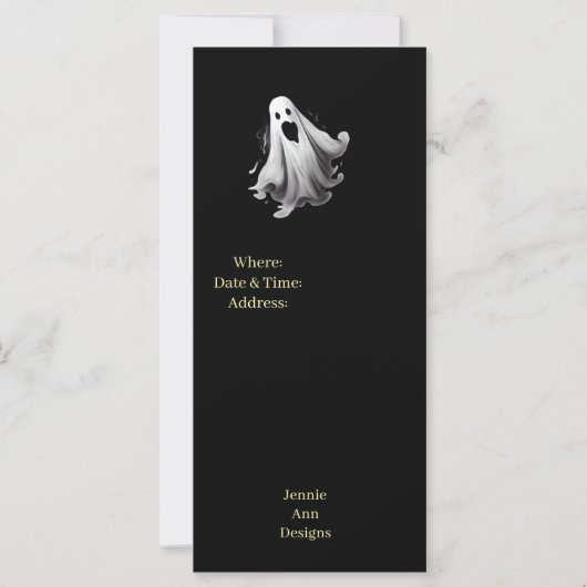 Spooky Ghost uitnodiging voor Halloween Party (Achterkant)