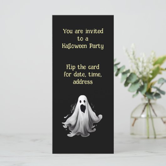Spooky Ghost uitnodiging voor Halloween Party (Staand voorkant)