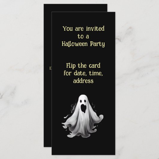 Spooky Ghost uitnodiging voor Halloween Party (Voorkant / Achterkant)