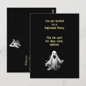 Spooky Ghost uitnodiging voor Halloween Party (Voorkant / Achterkant)