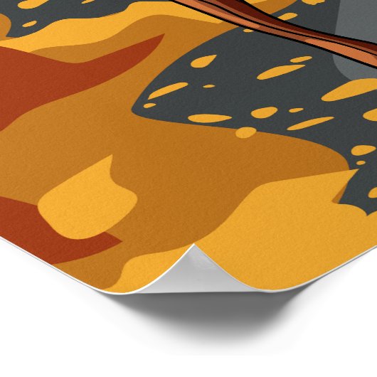 Spooky Ghost with Lantern in Autumn Forest Poster (Hoek)