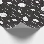 Spooky Ghosts and Clouds Black Wrapping Paper Cadeaupapier (Hoek)