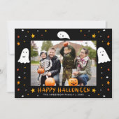 Spooky Ghosts and Stars Foto van Halloween Feestdagenkaart (Voorkant)