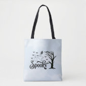 Spooky Ghosts Bats Blue Sky Wolken Halloween Tote Bag (Voorkant)