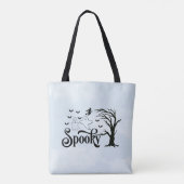 Spooky Ghosts Bats Blue Sky Wolken Halloween Tote Bag (Achterkant)
