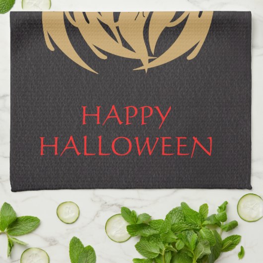 Spooky Ghosts & Bats Halloween Custom Theedoek (Gevouwen)