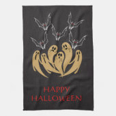 Spooky Ghosts & Bats Halloween Custom Theedoek (Verticaal)