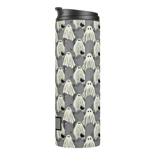 Spooky Ghosts en Tombstone Halloween Thermosbeker (Geroteerd rechts)