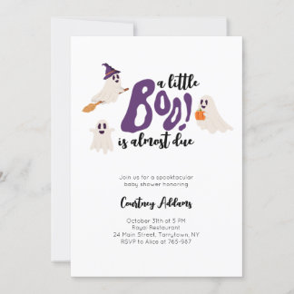 Spooky Ghosts Halloween Baby shower Kaart