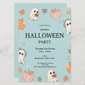 Spooky Ghosts Halloween Party Invitation Kaart (Voorkant / Achterkant)