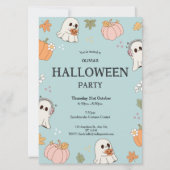 Spooky Ghosts Halloween Party Invitation Kaart (Voorkant)
