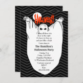 Spooky Ghosts Halloween Party Invitation Kaart (Voorkant / Achterkant)