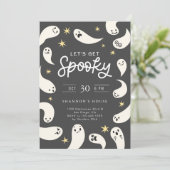 Spooky Ghosts Halloween Party Kaart (Staand voorkant)