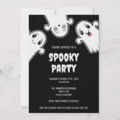 Spooky Ghosts Halloween Party Zwart en Wit Kaart (Voorkant)
