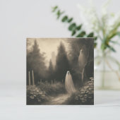 Spooky Ghosts In Graveyard Horror Goth  Kaart (Staand voorkant)