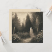 Spooky Ghosts In Graveyard Horror Goth  Kaart (Voorkant / Achterkant in situ)