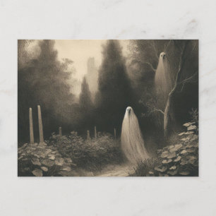Spooky Ghosts in Graveyard Horror Gothic Briefkaart