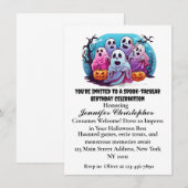 Spooky Ghosts Pompoen Bats Halloween Verjaardag Kaart (Voorkant / Achterkant)