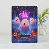 Spooky Ghosts Scary Adult Halloween Party Kaart (Staand voorkant)
