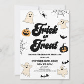 Spooky Ghosts Trick or treat Halloween Party Kaart (Voorkant)