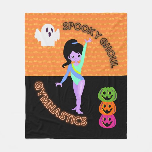 Spooky Ghoul Gymnastics Monster Gymnast Halloween Fleece Deken (Voorkant)