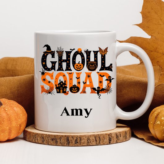 Spooky Ghoul Squad Aangepaste naam Halloween Mok