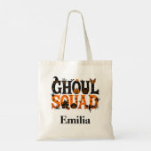 Spooky Ghoul Squad Halloween Custom Name Tote Bag (Achterkant)