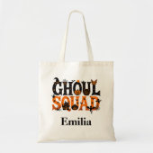 Spooky Ghoul Squad Halloween Custom Name Tote Bag (Voorkant)