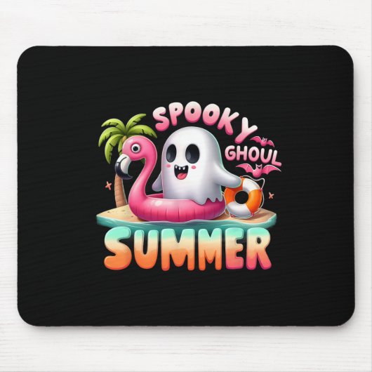 Spooky Ghoul Summer Funny Ghost Flamingo Summer Va Muismat (Voorkant)