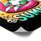 Spooky Ghoul Summer Schattige Ghost Flamingo Summe Poster (Hoek)