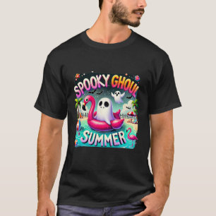 Spooky Ghoul Zomer Schattigeste Hallo Ghost Flamin T-shirt