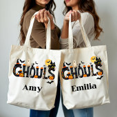 Spooky "Ghouls" Halloween Custom Name Tote Bag
