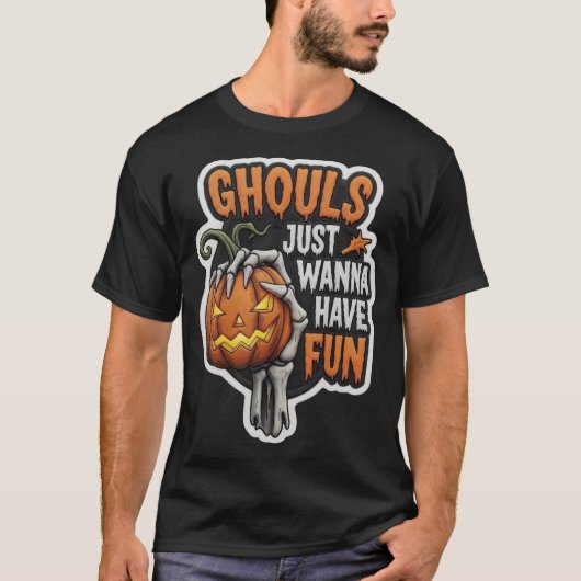 Spooky Ghouls Just Wanna Have Fun design for Hallo T-shirt (Voorkant)