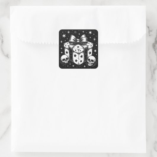 Spooky Gift Vierkante Sticker (Tas)