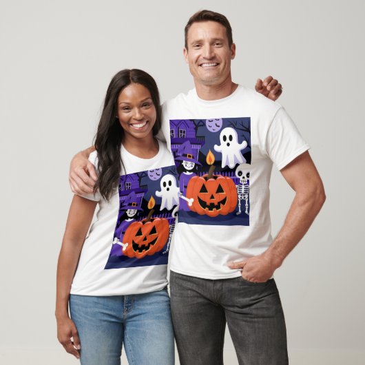 Spooky Girl en Pumpkin Ghost Pot Halloween T-shirt (Unisex)