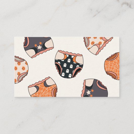 Spooky Girl Halloween Baby shower Luier Raffle Informatiekaartje (Achterkant)