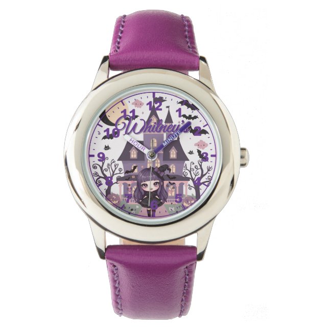 Spooky Girl Paars Horloge (Voorkant)