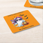 Spooky Girly Ghost Halloween Kartonnen Onderzetters (Schuin)