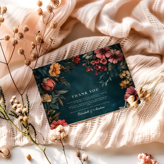 Spooky Glam Wedding Bedankkaart