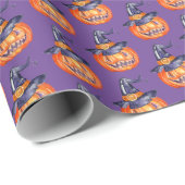 Spooky glimlachend Halloween pomkin Cadeaupapier (Rol Hoek)