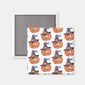 Spooky glimlachend Halloween pomkin Magneet (Voorkant / Achterkant)