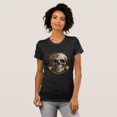Spooky Glow:  Distressed Skull Lantern Hall T-shirt (Voorkant volledig)