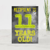 Spooky Glowing Aura Kijk "11 JAAR OUD!" + Naam Kaart (Voorkant)