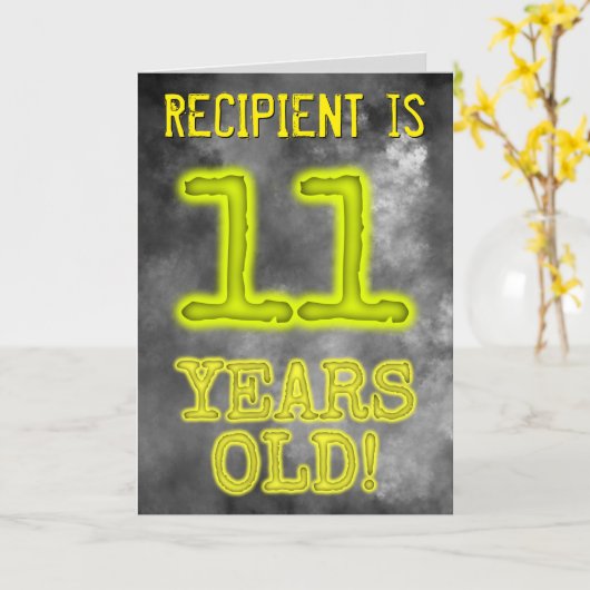 Spooky Glowing Aura Kijk "11 JAAR OUD!" + Naam Kaart (Gele Bloem)