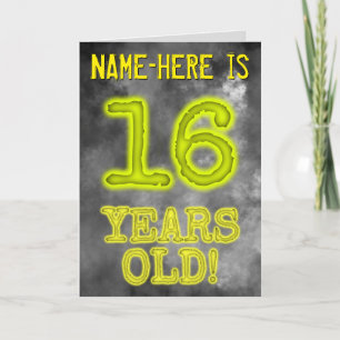 Spooky Glowing Aura Kijk "16 JAAR OUD!" + Naam Kaart