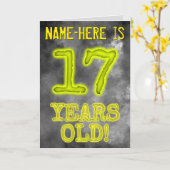 Spooky Glowing Aura Kijk "17 JAAR OUD!" + Naam Kaart (Gele Bloem)